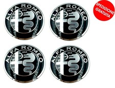 KIT 4 TAPPI COPRIMOZZO ALFA ROMEO 147 156 166 MITO GT 50 mm Fregi Cerchi in Lega