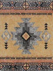 Mosaic Marble Colorful Artistic Pattern CARPET Floor Design 35x47 Inches - Picture 1 of 1