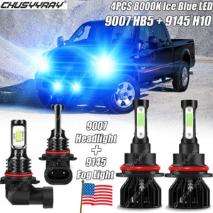 LED Headlight Bulbs 9007 +Fog Light 9145 for Ford F250 Super Duty 2002 2003 2004 - Picture 1 of 12