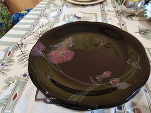Mikasa RONDO TANGO EJ702 Chop Plate 12 5/8" Black Lavender VINTAGE - Japan - Picture 1 of 2