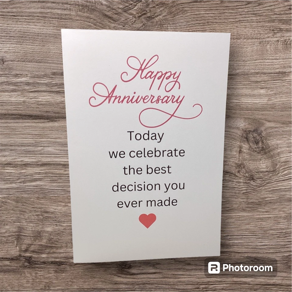 Happy Anniversary Greeting Card Love Romance Him Her Sarcastic Blank Inside HM - Image 1 of 1