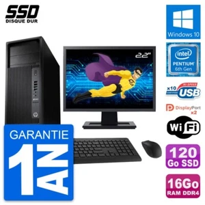 PC Tour HP WorkStation Z240 Ecran 22" G4400 RAM 16Go SSD 120Go Windows 10 Wifi - Photo 1/8