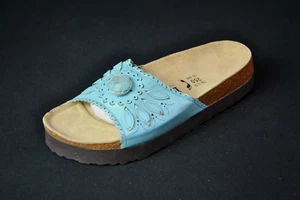 VTG Birkenstock Betula Sandals Blue Floral 39 L 8 Narrow Shoes - Picture 1 of 5