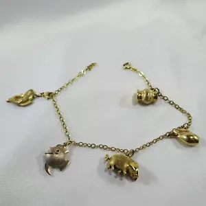 Bettelarmband 333 Gold mit 5 Anhänger 333 Gold Charm / CU 305(80) - Bild 1 von 6