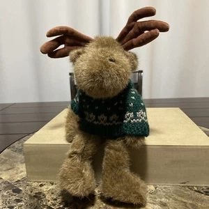 Vintage The Boyds Collection 1985-96 Shelf Sitting Moose with Sweater Plush - Picture 1 of 24