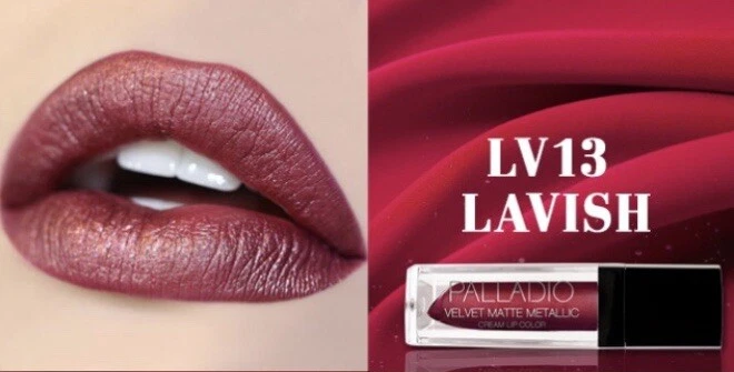 Palladio Velvet Matte Metallic Cream Lip Color Lavish Jewel Candy Pink Lipstick - Image 1 of 4