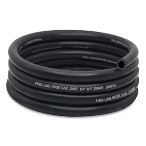 1/4 Fuel Line, NBR Rubber 1/4 Fuel Hose Nylon Braided, Fuel Line 1/4 ID (10FT) - Picture 1 of 7