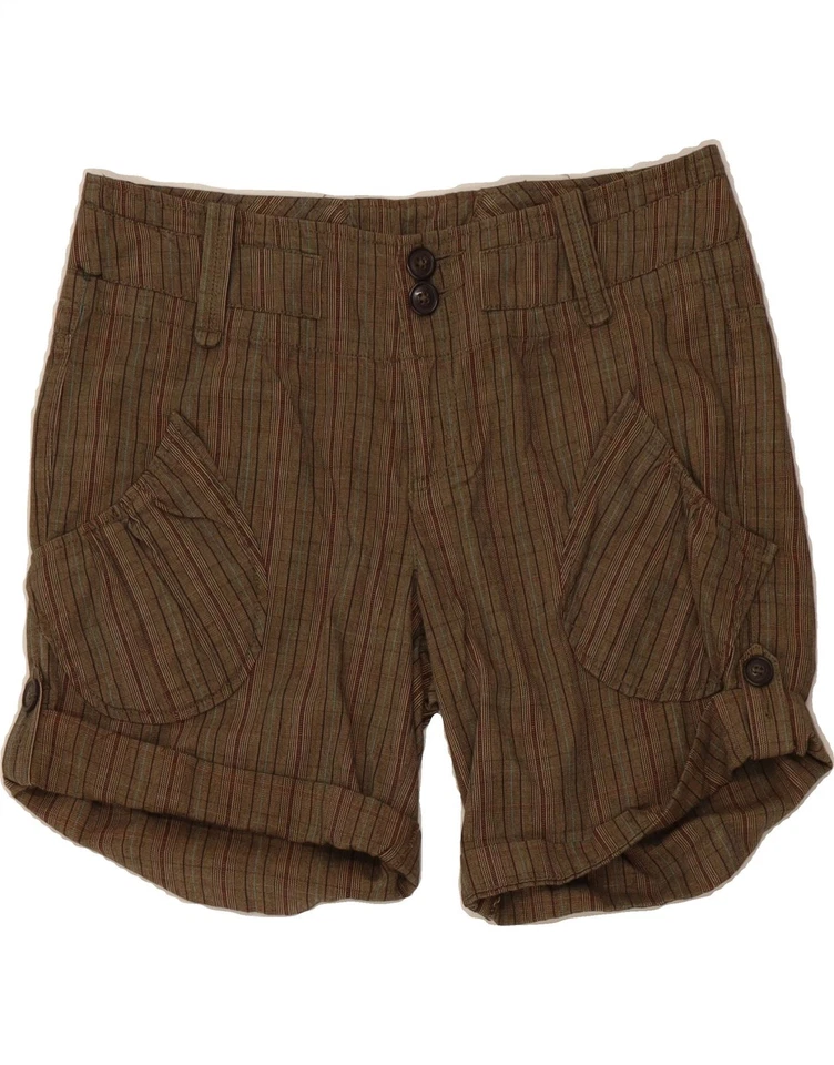 Pantalones Cortos Informales DKNY Mujer Cintura Alta EE. UU. 8 Medianos W36 Marrón Cuadros ER02 Foto 1 de 3