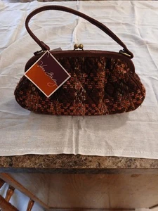 Vera Bradley Borgoña/óxido Cuadros Tweed KISS LOCK Cartera Bolso de Mano DE COLECCIÓN RETIRADO  - Imagen 1 de 5
