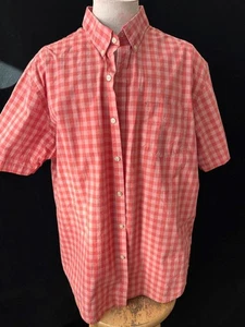 Van Heusen mens shirt size 2XL 18 18.5 short sleeve checked classic fit button - Picture 1 of 5