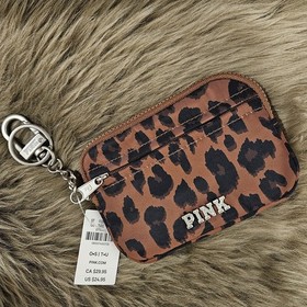 Victoria's Secret PINK zipper card case wallet in Brown Leopard
