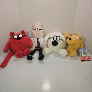 Vintage 1997 Dilbert Set of 4 Plush Dilbert Catbert Dogbert & Ratbert EUC 17" - Picture 1 of 9