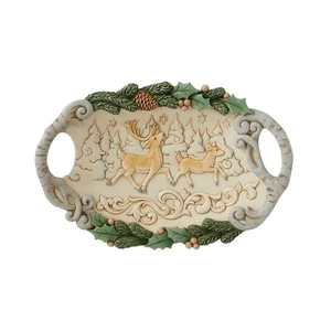 Enesco Jim Shore Heartwood Creek Woodland Tray with Deer Scene, 1.77 Inch, Mu... - Picture 1 of 5