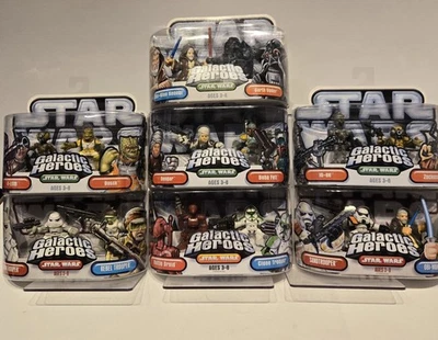 Star Wars Galactic Heroes Lote 7 Novos Caçadores de Recompensas Vader Boba IG-88 Bossk Obi 14 - Imagem 1 de 4