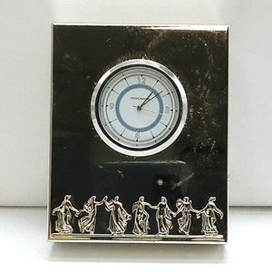 Wedgwood Silber Reise/kleine Schreibtisch/Tischuhr mit Jasperware Kamee 8 cm hoch - Bild 1 von 23