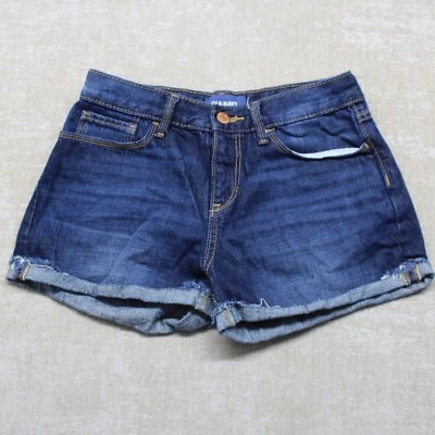 Pantalón corto vaquero azul marino antiguo para niñas 14 bolsillos de mezclilla con corte azul Foto 1 de 4