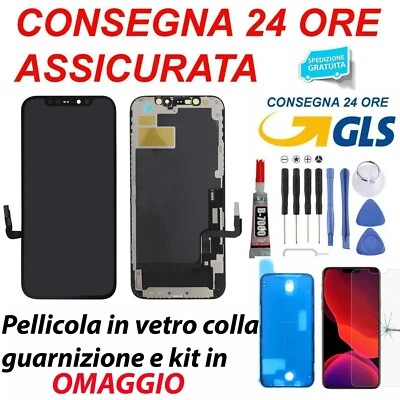 DISPLAY TOUCH SOFT OLED GX APPLE IPHONE 12 / 12 PRO 120 HZ SCHERMO MONITOR VETRO - Image 1 of 2
