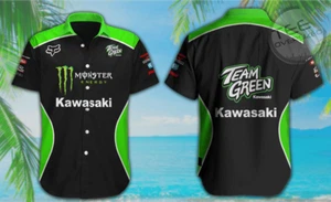 Kawasaki Racing Team Hawaiian Shirt - Picture 1 of 2