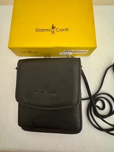 Gianni Conti Fine Italian Leather Unisex Black Purse, Wallet (NEW Ex Display) - Picture 1 of 7