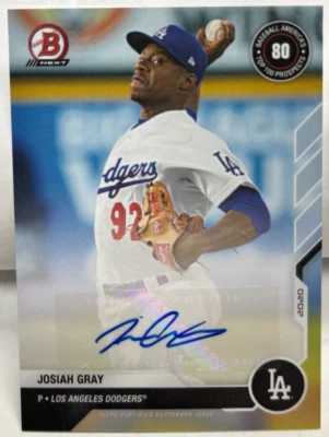 Josiah Gray 2021 Bowman Next BA Top 100 Prospect Autograph Auto SP - LA DODGERS - Image 1 of 2