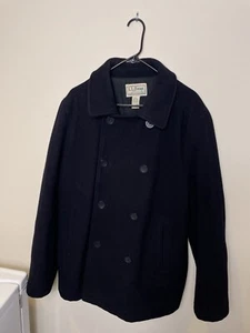 LL Bean Wool Navy Nautical Peacock Heavyweight Large - Picture 1 of 4