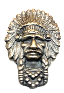 HERMOSO BROCHE JEFE INDIO 900 PLATA EE. UU. DE COLECCIÓN MARCADO con su ESTUCHE c1880 en muy buena condición - Imagen 1 de 9
