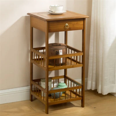 Mesa telefónica planta soporte mesita de noche mesa pasillo unidad de madera cajón lateral EE. UU. Foto 1 de 4