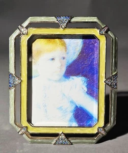 Jay Strongwater Swarovski Crystal Art Deco Double Edge Frame 2"x3" - Picture 1 of 8