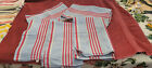 Set of 5 Vintage Cannon Made in USA Striped (Red-White-Blue) Kitchen Towels