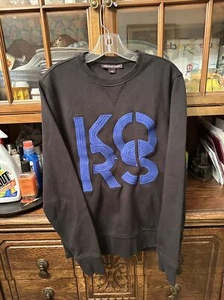 Michael Kors Unisex Embroidered Logo Cotton Crewneck Sweatshirt Black Small - Picture 1 of 6
