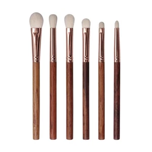 6pcs Saikoho Goat Hair Eye Brushes Kit Rosewood Hand Crafted Makeup Brushes Set - Picture 1 of 7