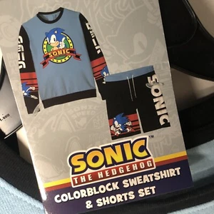Conjunto de Sudadera y Pantalones Cortos Sonic The Hedgehog Colorblock Niños 18/20 Animación Diversión - Imagen 1 de 6