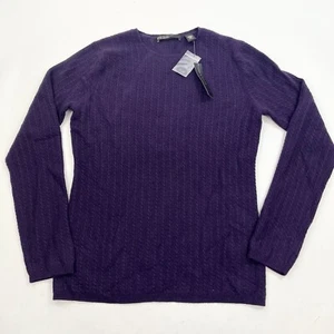 NEW Lord & Taylor 2 Ply Cashmere Purple Knit Sweater Pullover Size Small - Picture 1 of 7