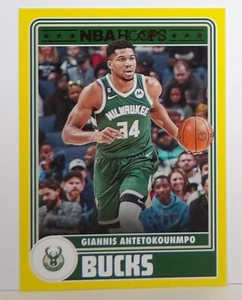 Bucks 2023-24 Panini NBA Hoops Hoops Tribute Yellow Giannis Antetokounmpo #285 - Picture 1 of 5