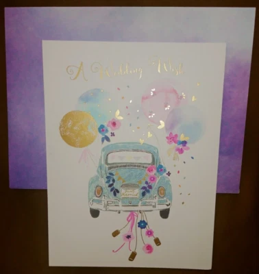 "Congratulations !", (1) Leanin' Tree Wedding Wish Card, New With (1) Envelope - Image 1 of 4