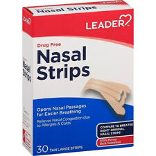 Leader Drug Free Large Nasal Strips, Tan 30 Strips 096295131543VL