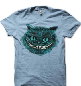CHESHIRE Cat blue Alice in Wonderland All Mad here Hatter BLUE t-shirt 9583 - Picture 1 of 2