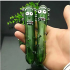 2Pcs 4.7'' Green Cucumber Glass Pipe Smoking Pyrex Hand Spoon Bowl Water Pipe