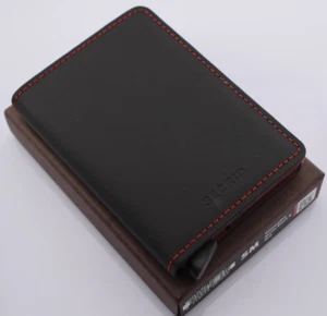 Secrid SM Slim Wallet Matte Black & Red Stitching - Picture 1 of 3