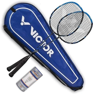 Victor Badminton Set Ultramate 6 blau, 2 Badmintonschläger + 3 Bälle + Setbag - Bild 1 von 4