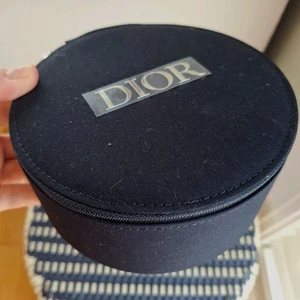 NWOT Christian Dior DESIGNER Vanity Makeup Case Mirror Circular Zipper TRAVEL - Picture 1 of 8