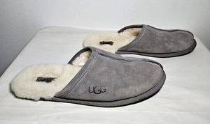 UGG Scuff Sheepskin Gray Suede Slippers Men's Size 11 Walking Comfort - Picture 1 of 9