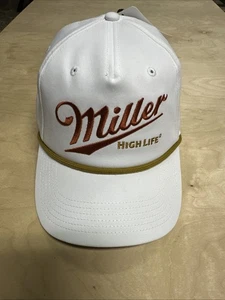 Cappello Miller High Life Rope stile vintage regolabile camionista bianco e rosso - motore pazzo - Foto 1 di 7