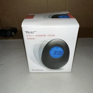 Brookstone BOB Black Oval Egg 5-in-1 Wobble Clock  - Picture 1 of 5