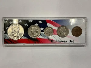 1955 BIRTH YEAR 5 COIN SET - 70TH BIRTHDAY - 90% SILVER COINS (3) - CIRC SET - Picture 1 of 2