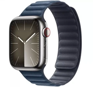 AUTHENTIQUE APPLE WATCH 44 MM 45 MM 46 MM 49 MM M/L BRACELET À MAILLONS MAGNÉTIQUES BLEU PACIFIQUE - Photo 1/5
