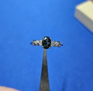 Neu natürlicher Moosachat 1 kt Ring 925 Sterlingsilber & CZ Größe 8 kostenloser Versand USA - Bild 1 von 9