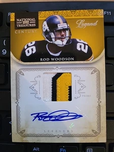 Camiseta deportiva National Treasures Rod Woodson 2012 usada parche automático 3 colores #7/15 - Imagen 1 de 6