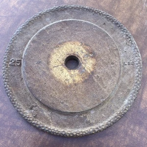 Barra de billar 25 lb estándar placa de peso único hoyuelo B vintage - Imagen 1 de 3