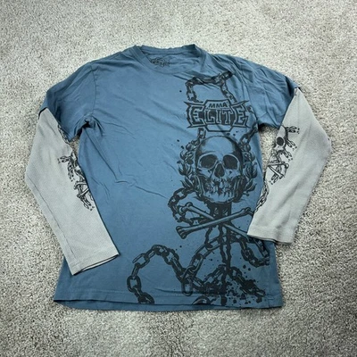 Cadenas térmicas de luchador con calavera gris azul medio MMA Elite para hombre Foto 1 de 4